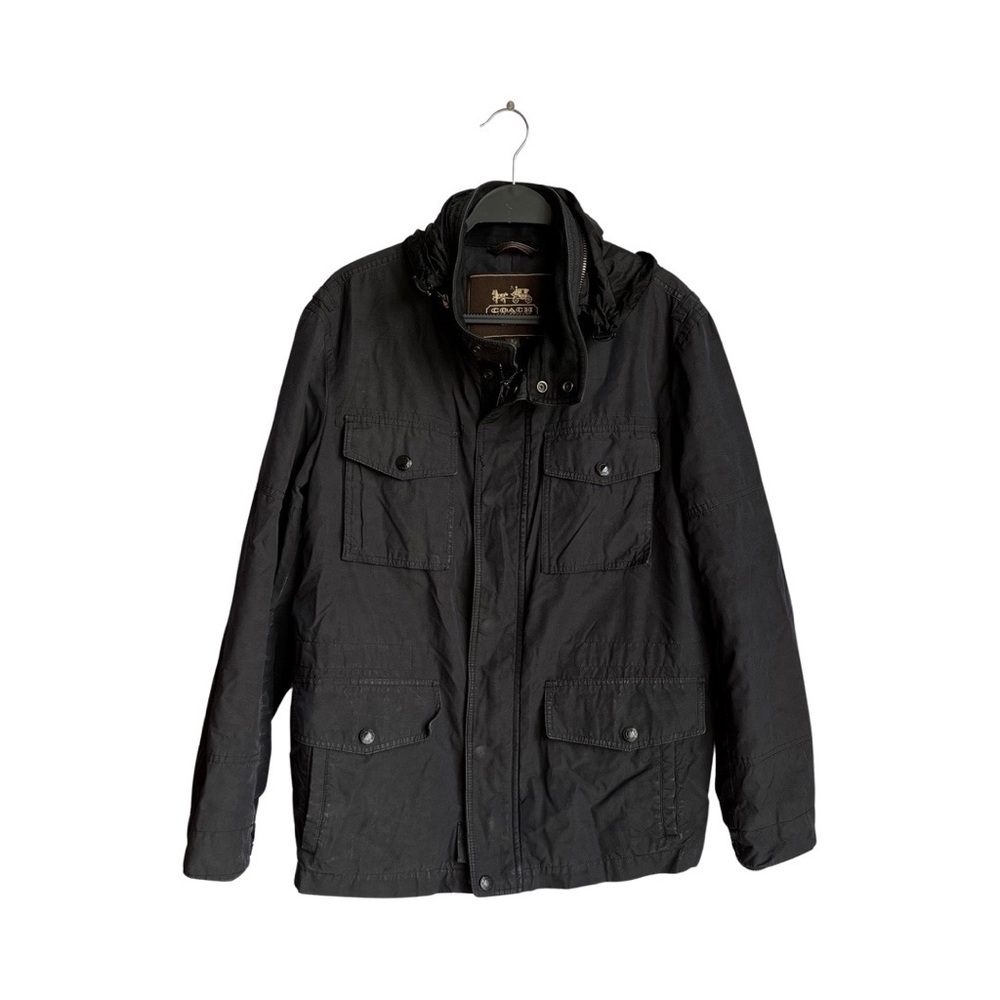 Coach black nylon windbreaker size Large